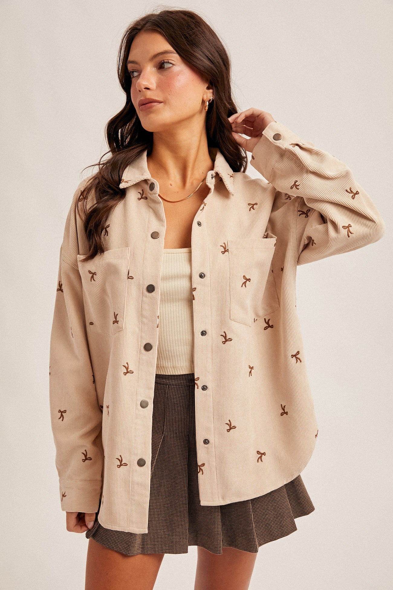 Bella Bow Button Down Shirt