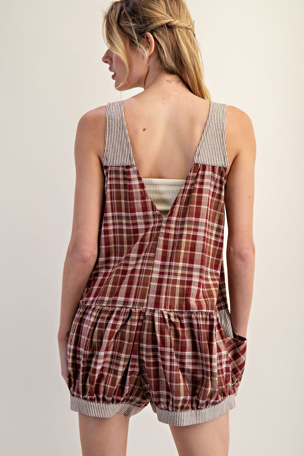 Page Plaid Romper