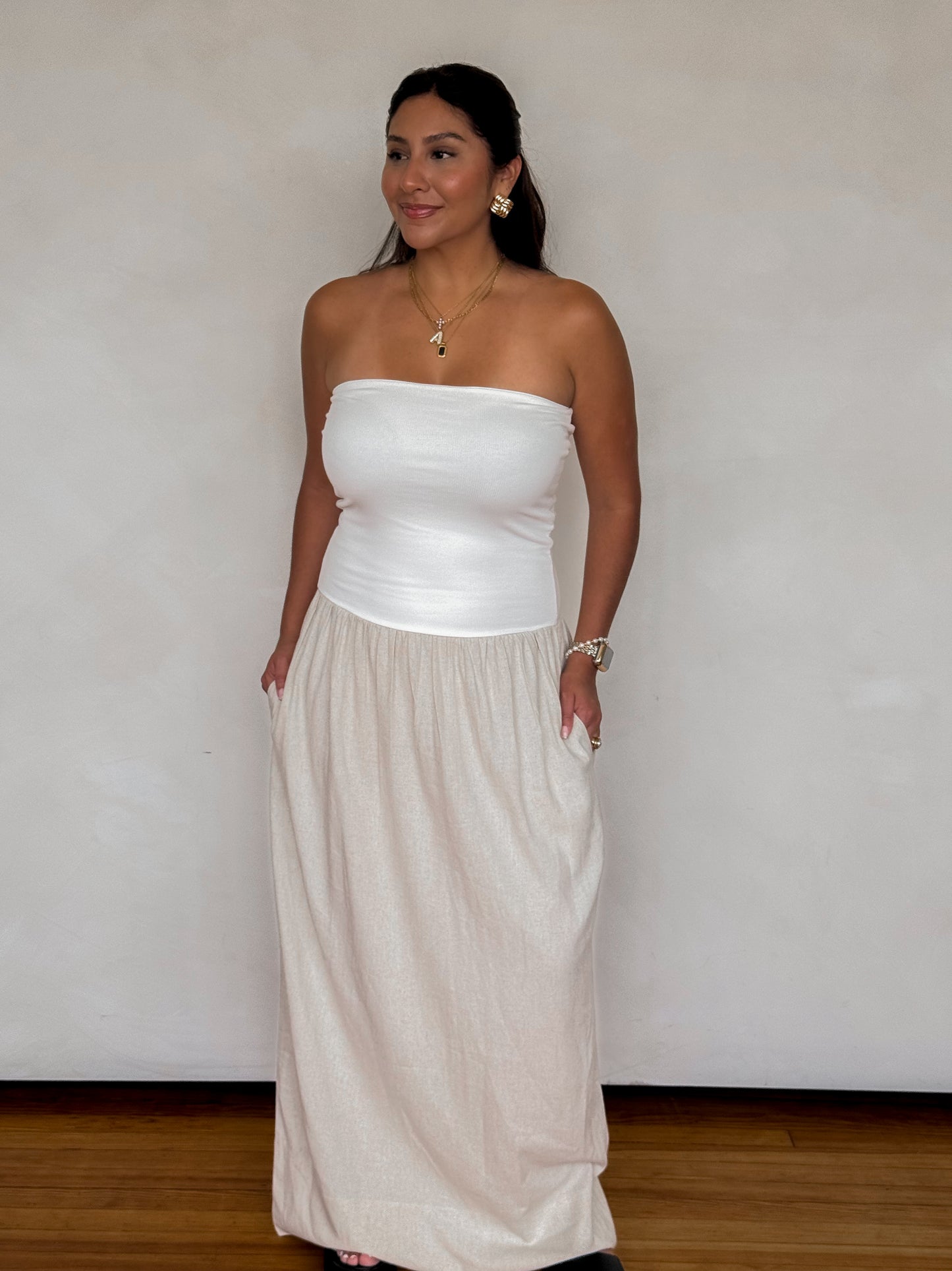 Lisa Drop Waist Maxi Dress