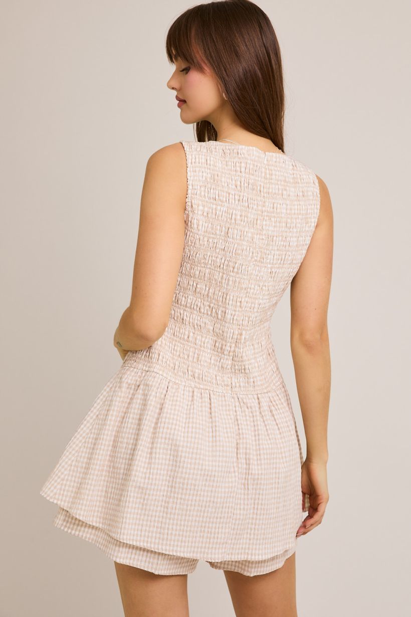 Gina Gingham Romper