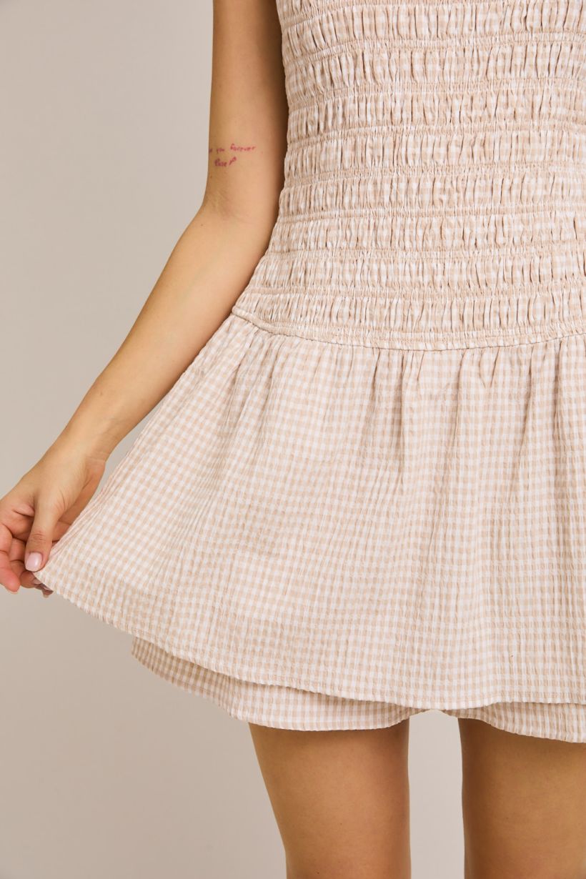 Gina Gingham Romper