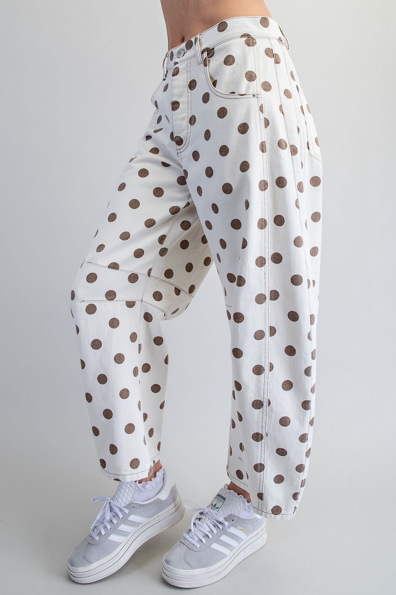 Polka Dot Barrel Jeans