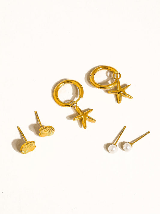 Star Shell Earring Set