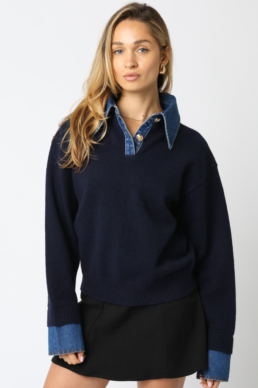 Darla Denim Knit Top