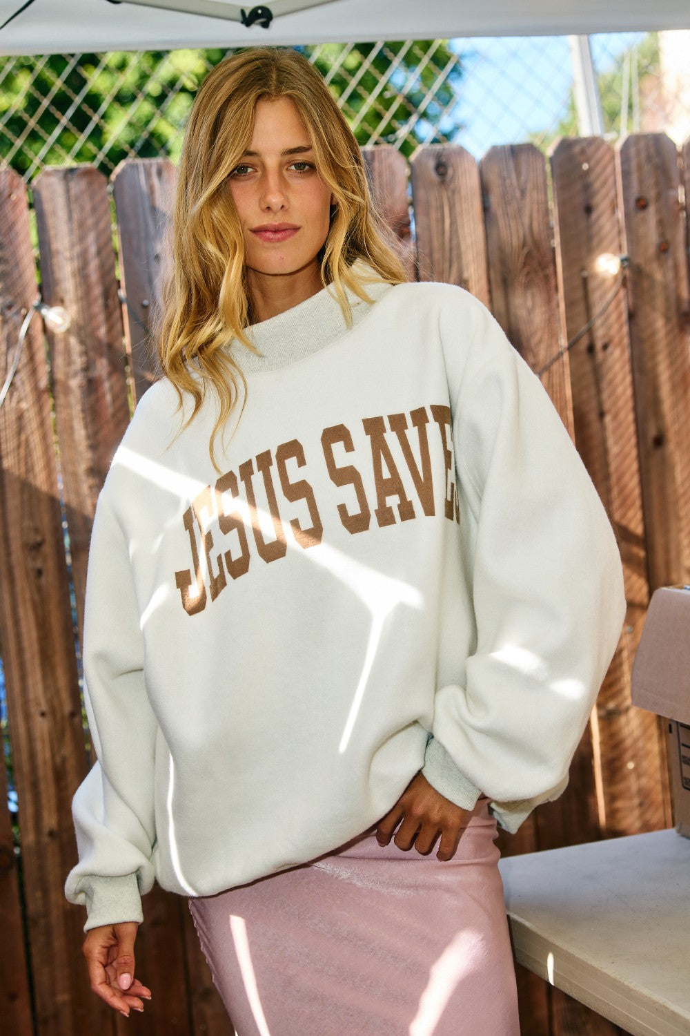 Cross & Jesus Saves Reversible Sweatshirt