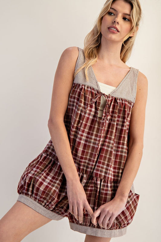 Page Plaid Romper