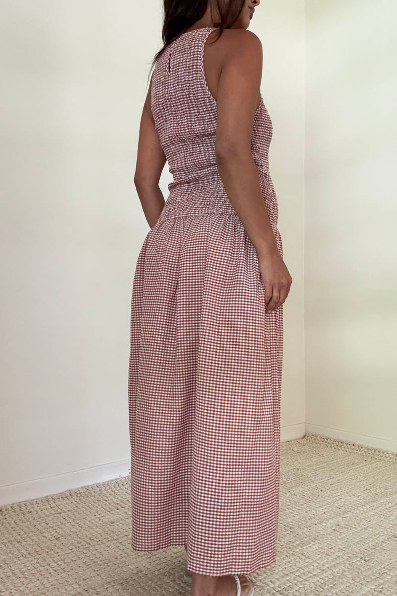 Amber Gingham Midi Dress