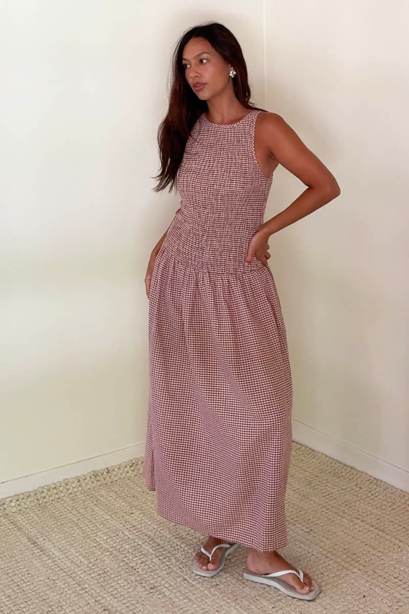 Amber Gingham Midi Dress