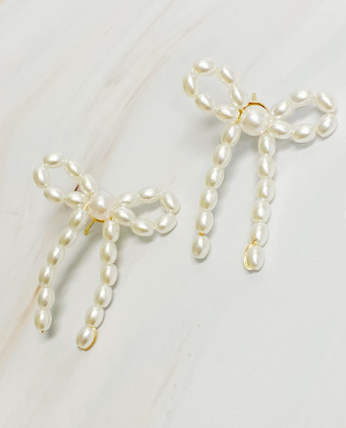 Pearl Bow Earrings