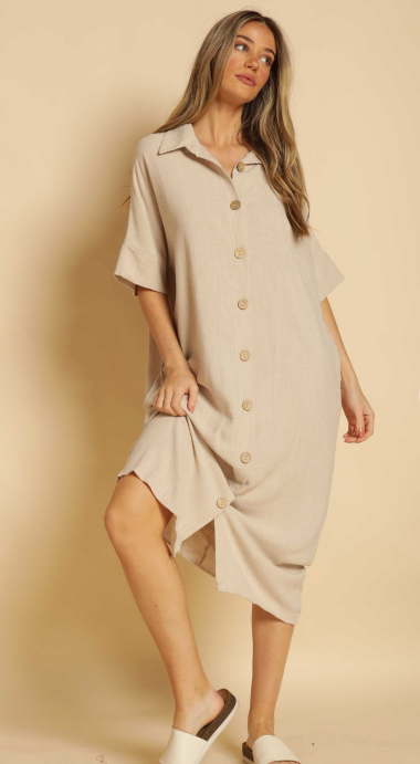 Bella Button Down Shirt Dress