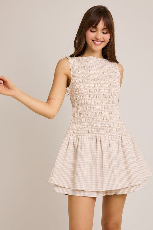 Gina Gingham Romper